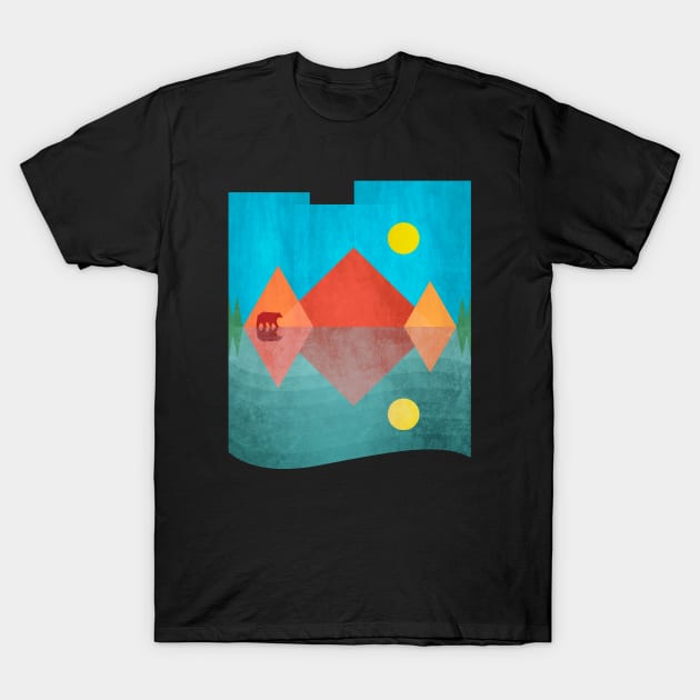 Glacier National park - geometric style T-Shirt by ploxd